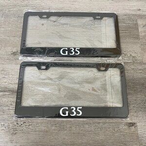 2 Pack For Infiniti G35 Black Finish Stainless Steel Metal License Plate Frame